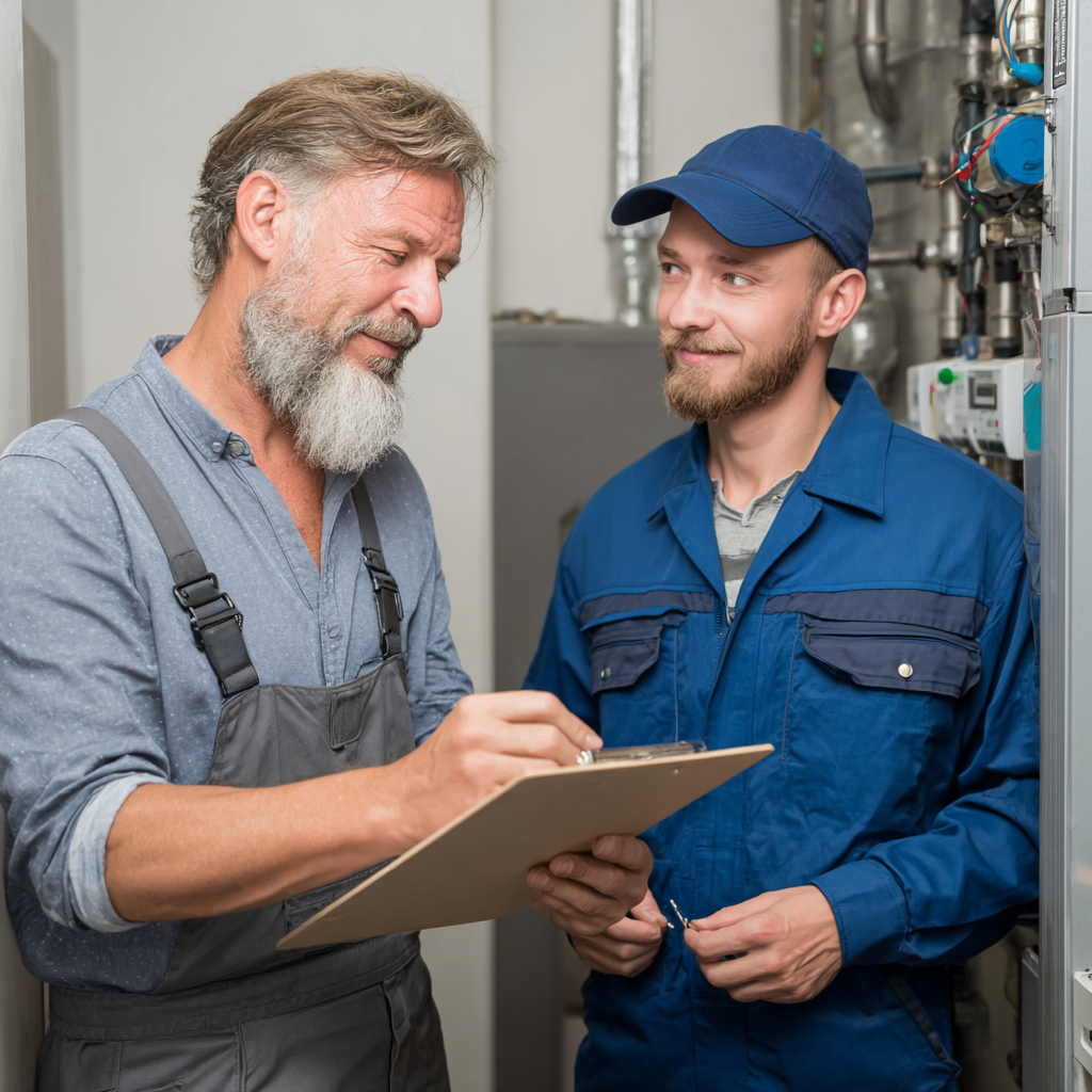 Technik provádějící zavěrečnou kontrolu