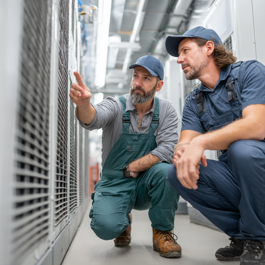 technik-provadejici-zaverecnou-kontrolu-zarizeni-hvac-za-dohledu-klienta_2